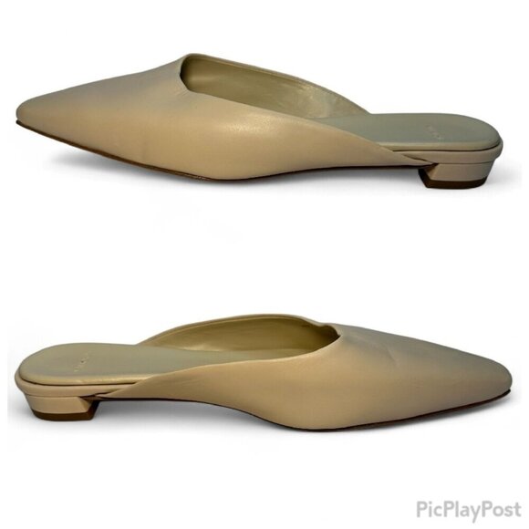 VINCE Women's Pointed Toe Ana Leather Flat Mule - Size 6.5, Beige NWOB - Picture 7 of 13